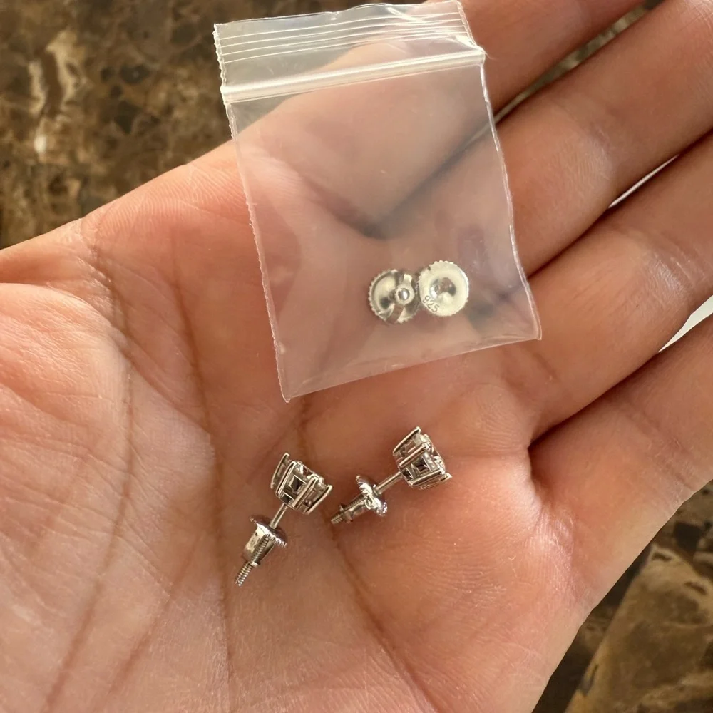 Moissanite Silver Stud Earrings